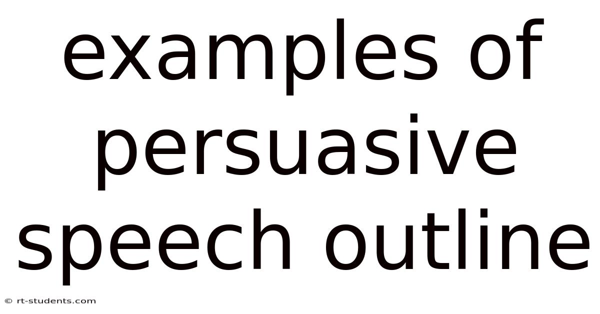 Examples Of Persuasive Speech Outline