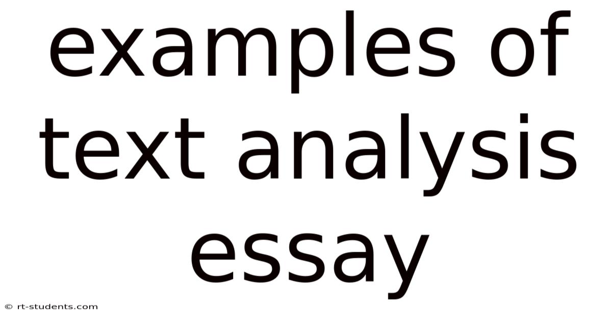 Examples Of Text Analysis Essay