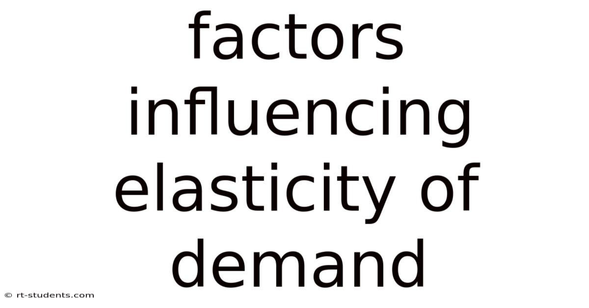 Factors Influencing Elasticity Of Demand