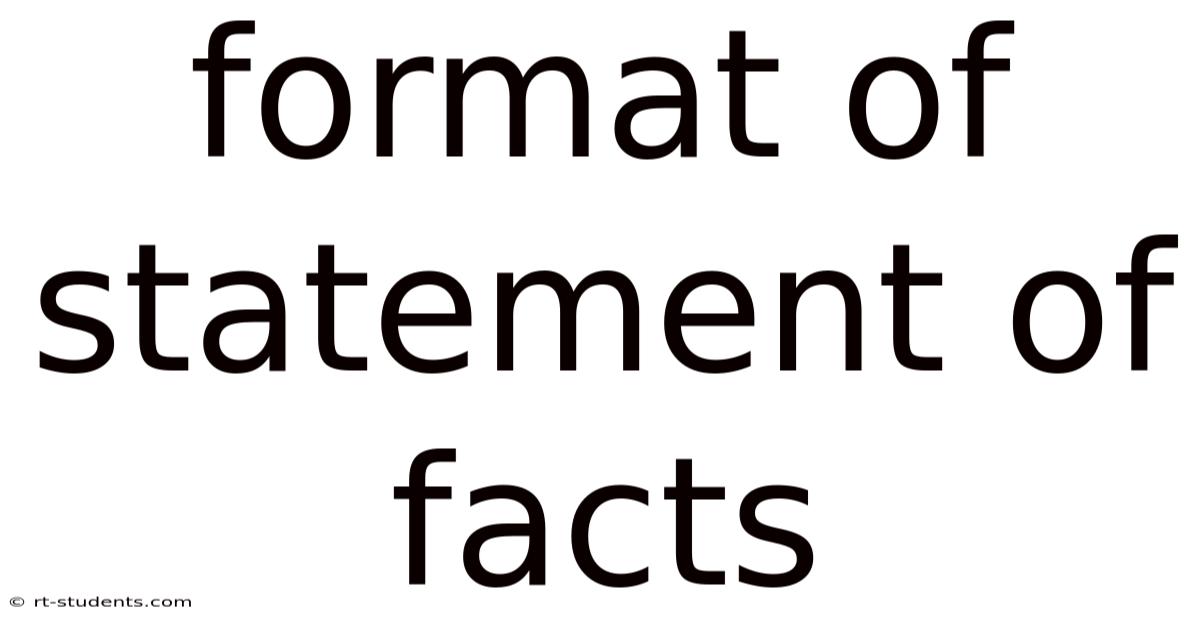 Format Of Statement Of Facts