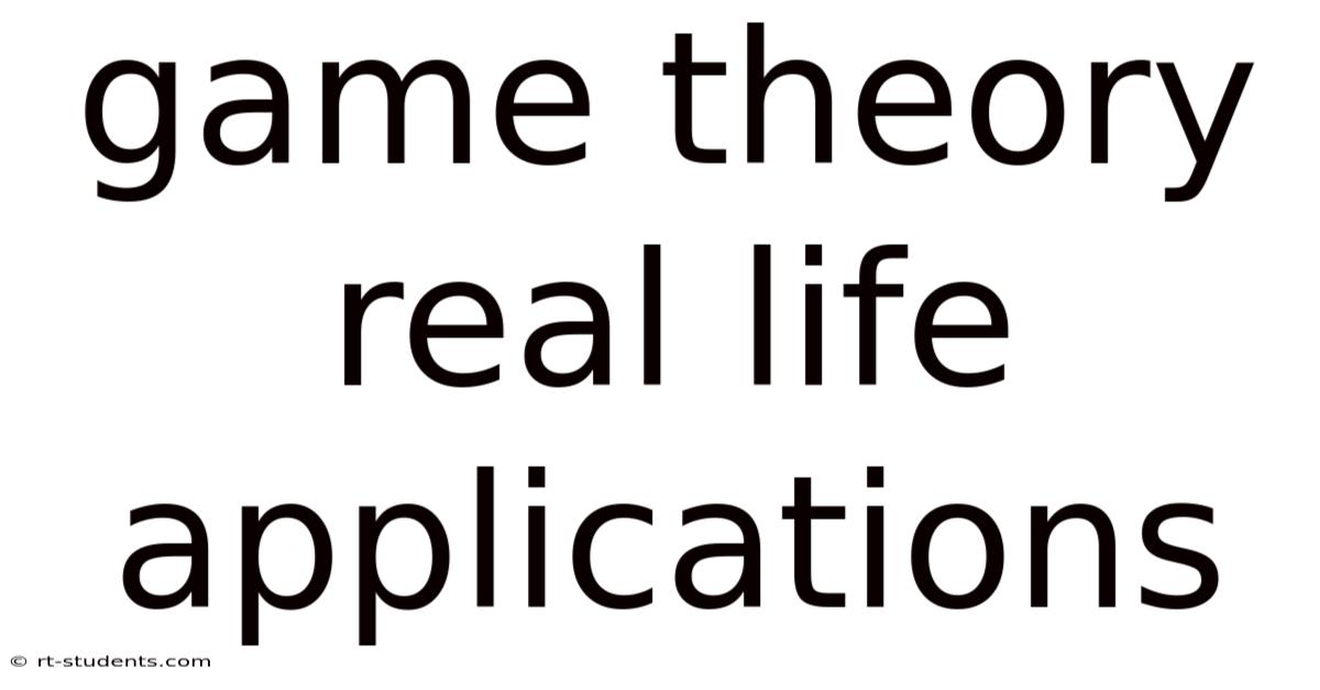 Game Theory Real Life Applications