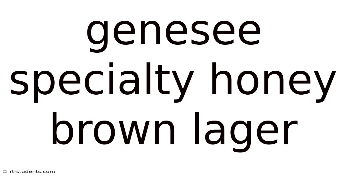 Genesee Specialty Honey Brown Lager