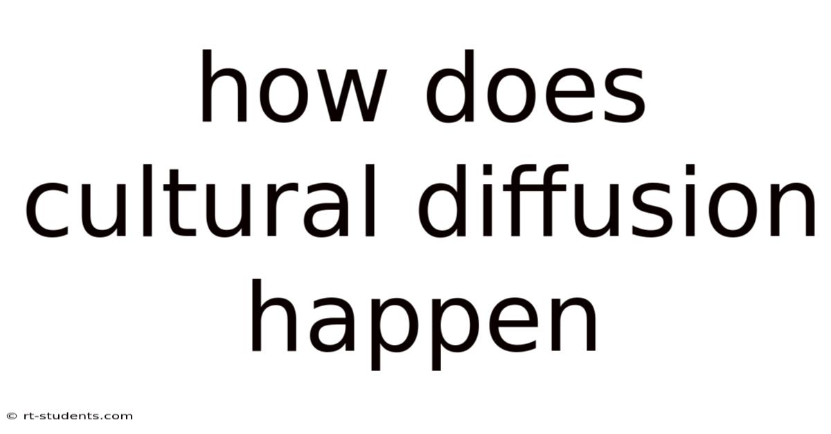 How Does Cultural Diffusion Happen