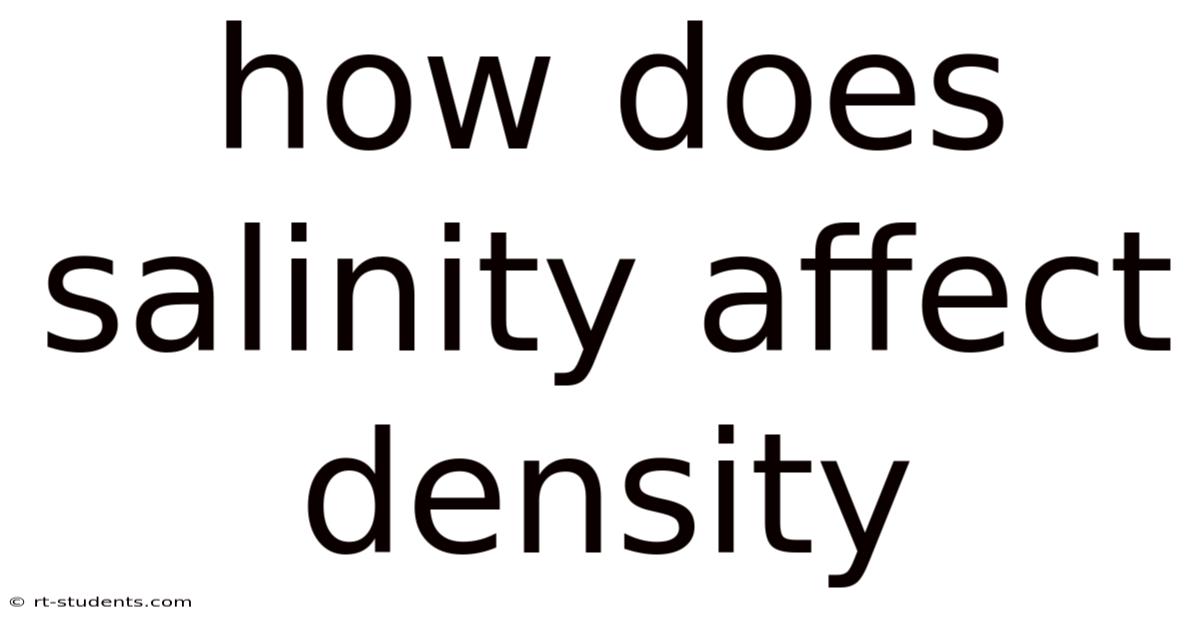 How Does Salinity Affect Density