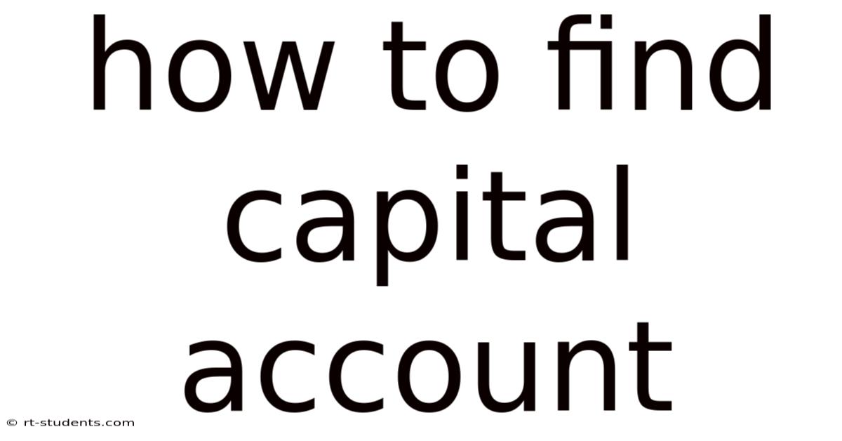 How To Find Capital Account