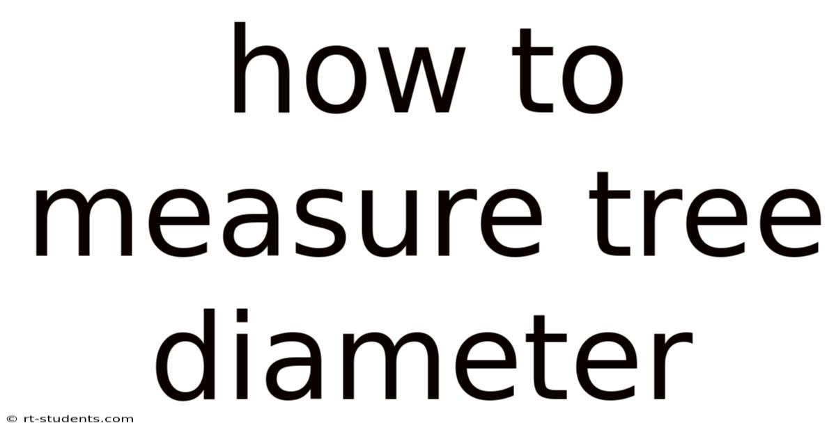 How To Measure Tree Diameter