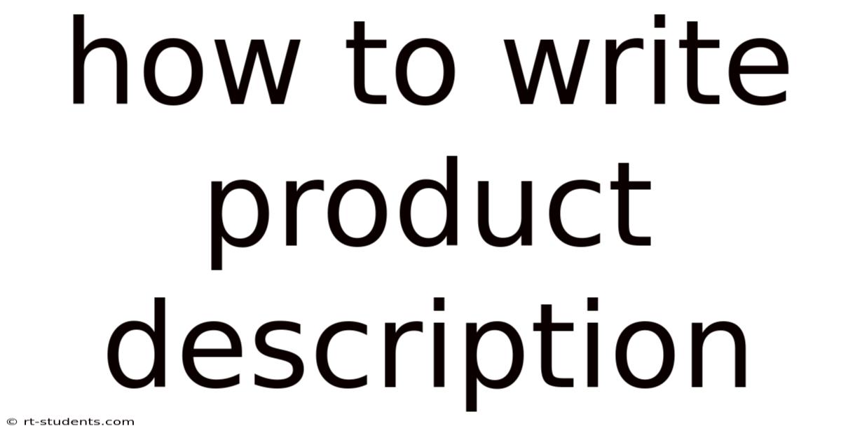 How To Write Product Description