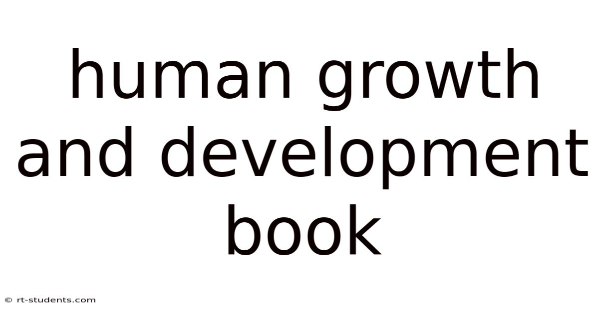 Human Growth And Development Book