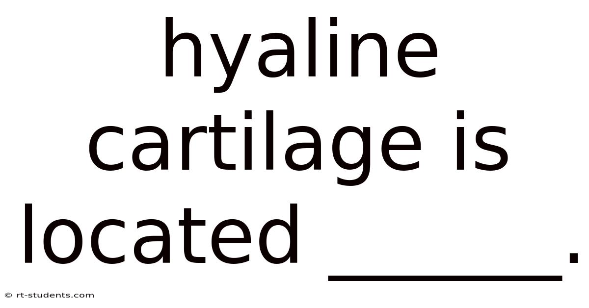 Hyaline Cartilage Is Located ______.