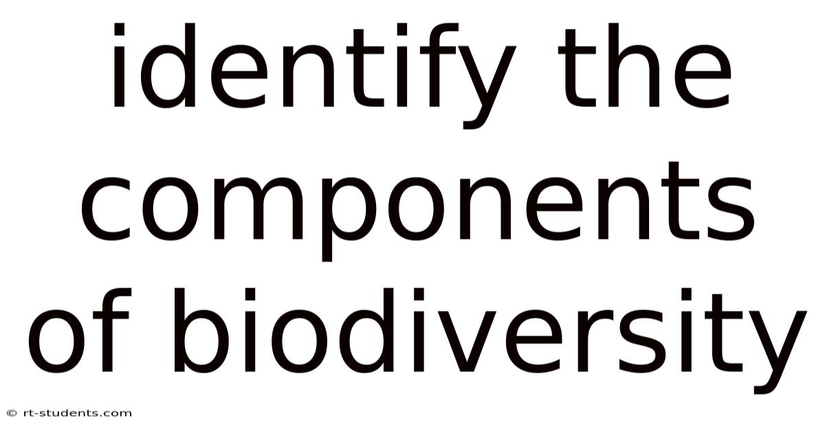 Identify The Components Of Biodiversity