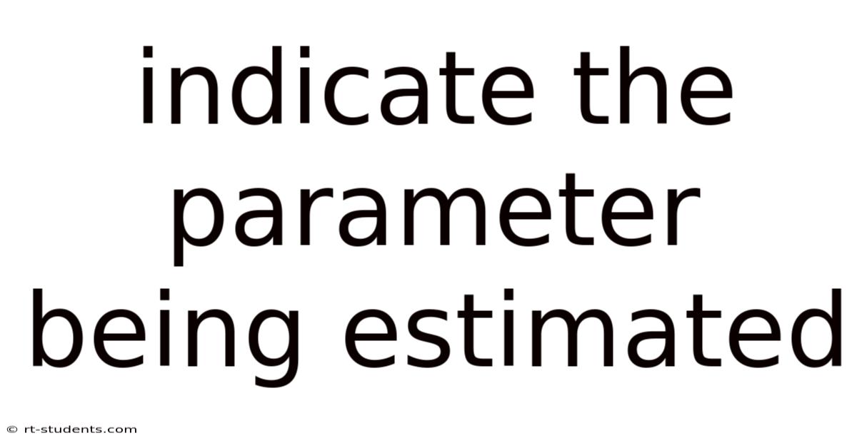 Indicate The Parameter Being Estimated