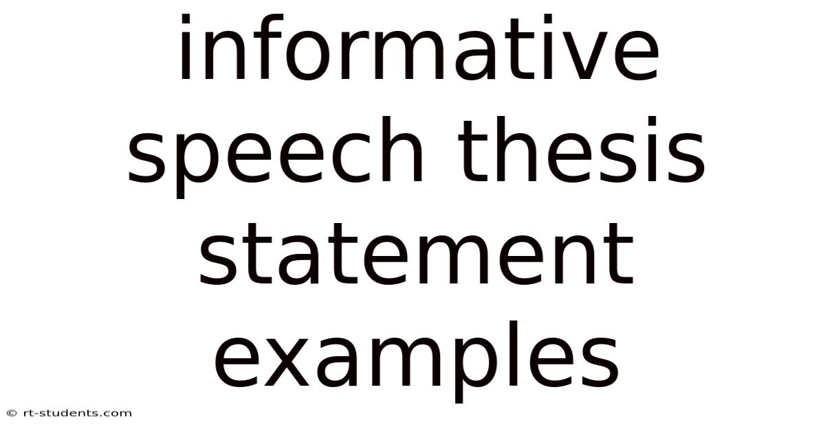 Informative Speech Thesis Statement Examples