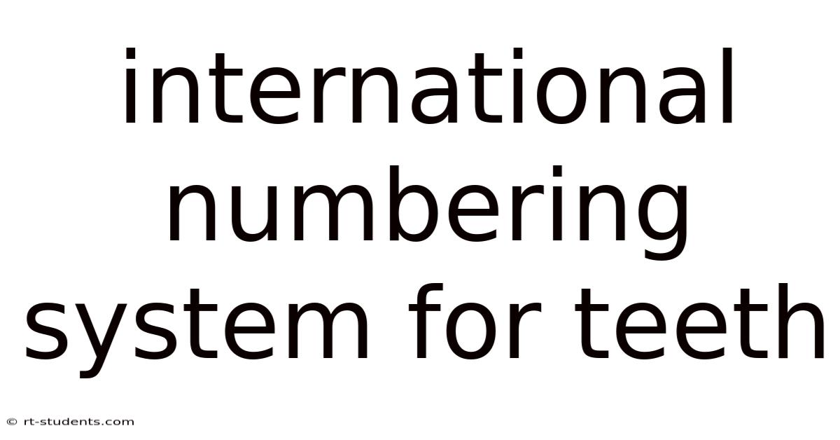 International Numbering System For Teeth