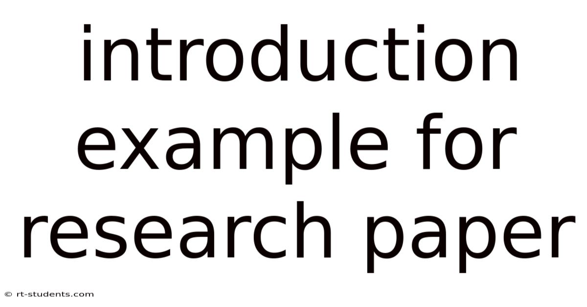 Introduction Example For Research Paper