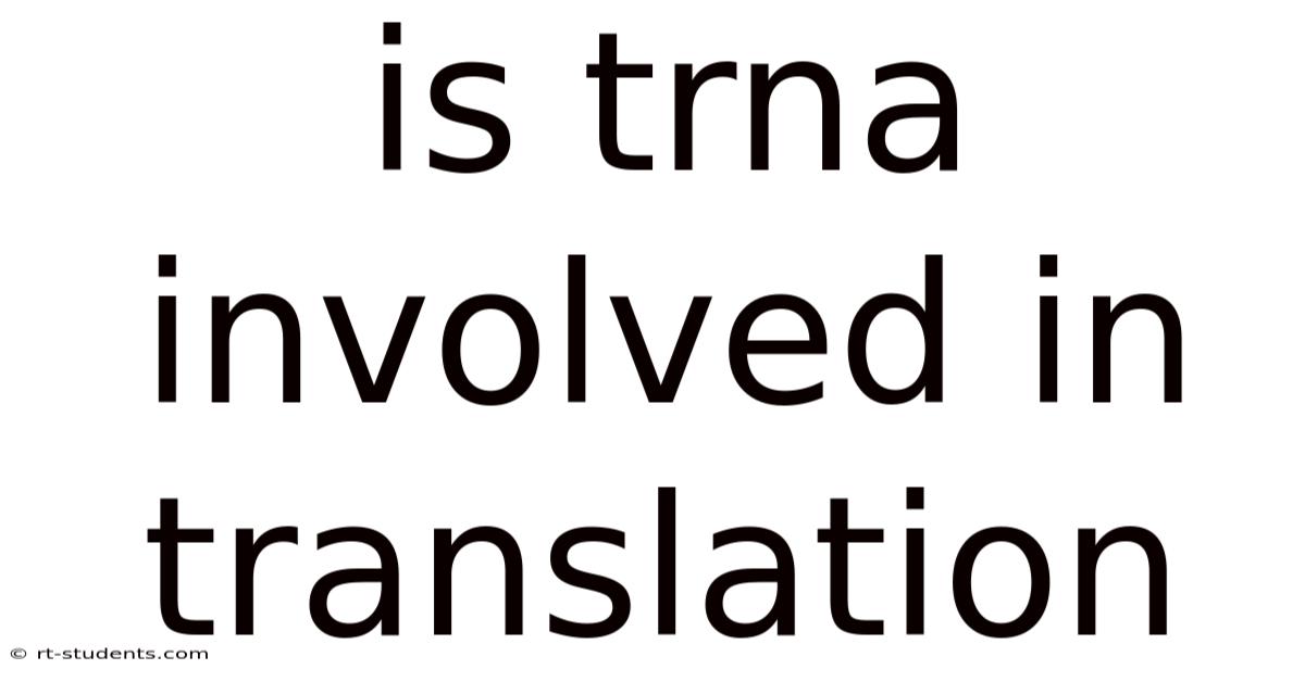 Is Trna Involved In Translation