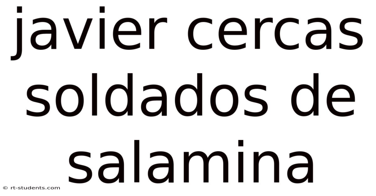 Javier Cercas Soldados De Salamina