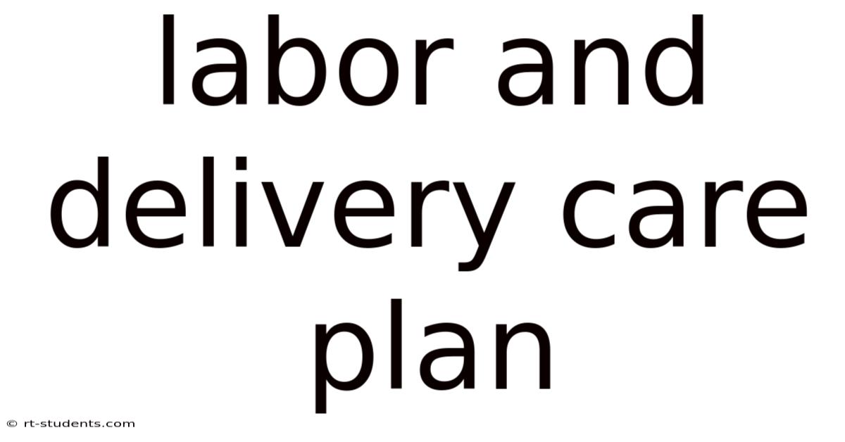 Labor And Delivery Care Plan