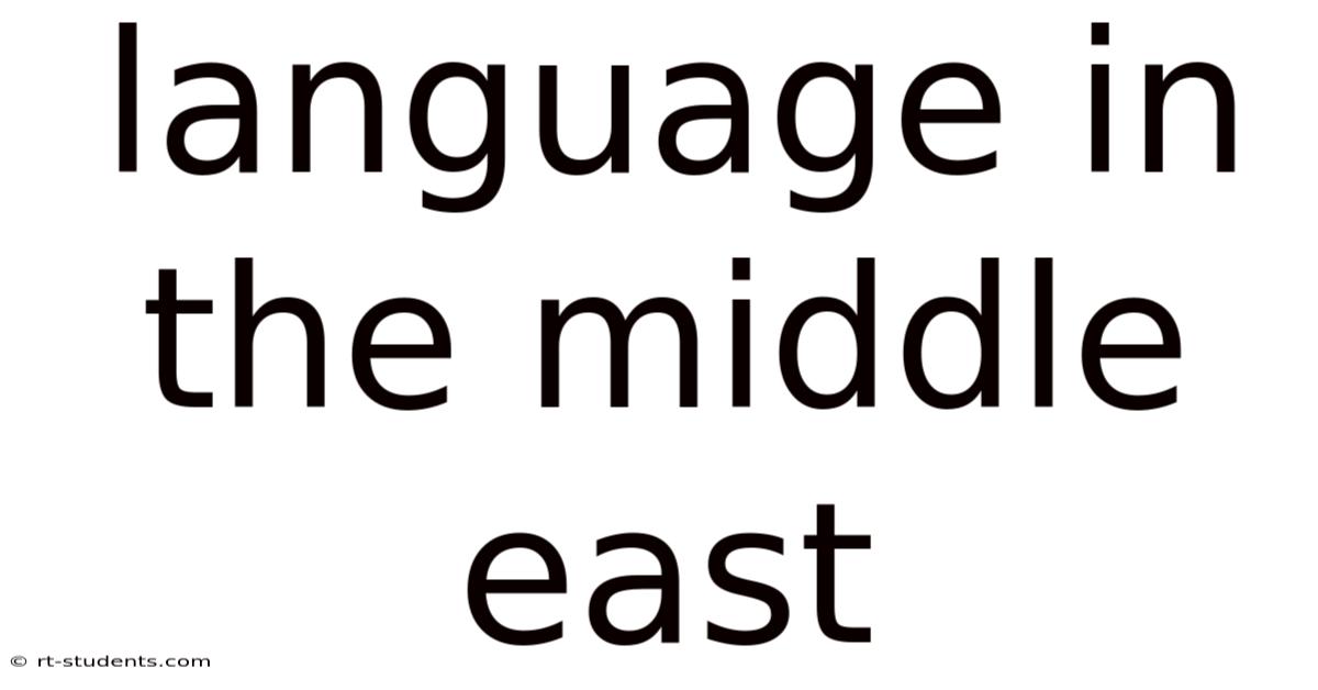 Language In The Middle East