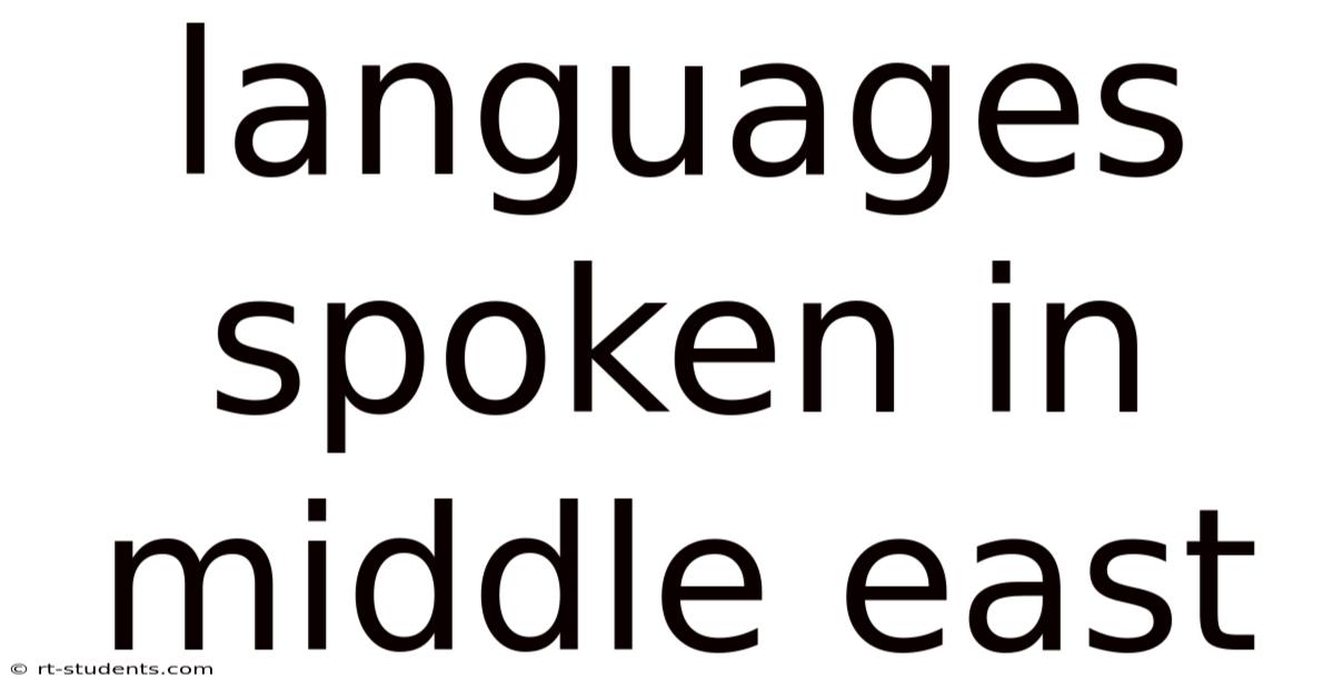 Languages Spoken In Middle East