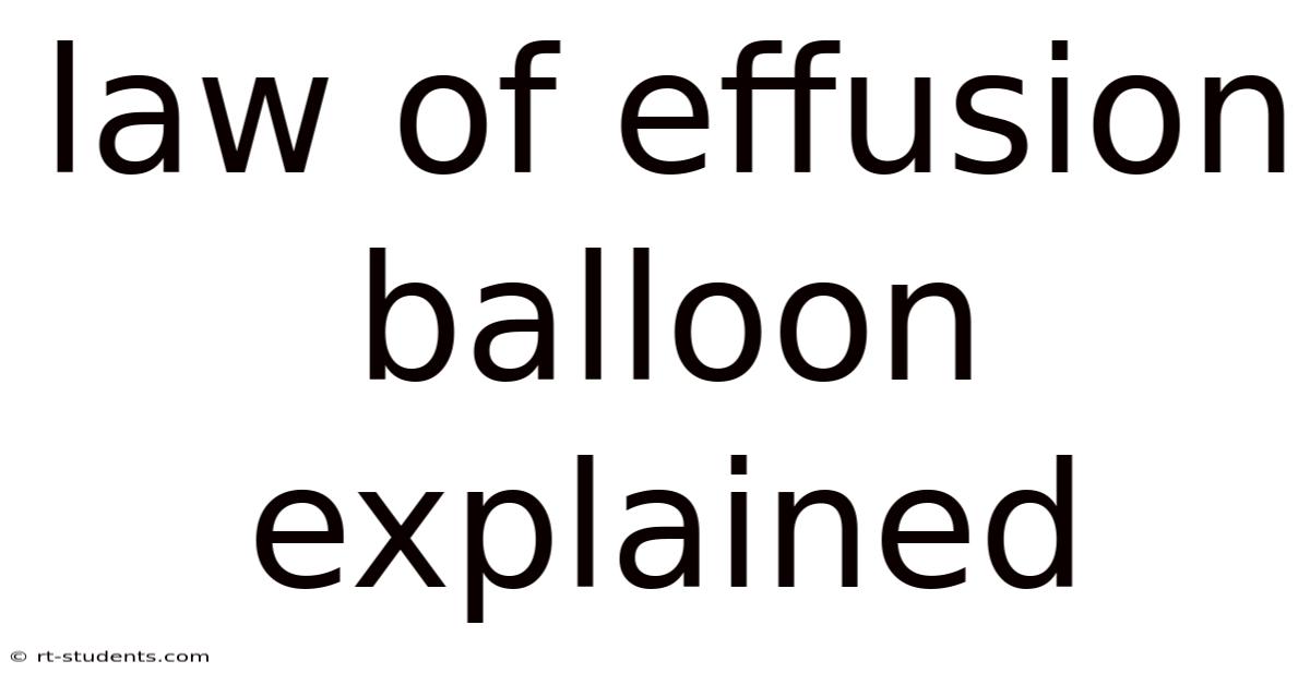 Law Of Effusion Balloon Explained