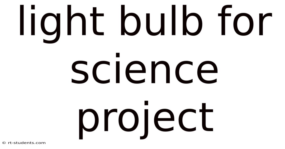 Light Bulb For Science Project