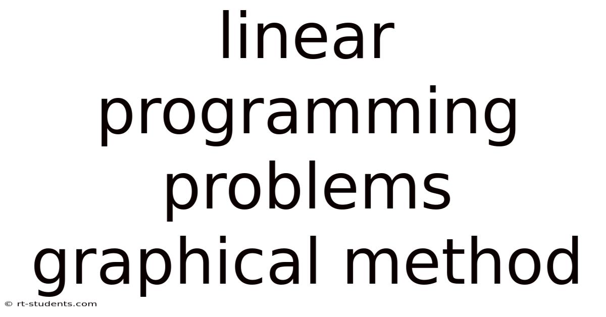 Linear Programming Problems Graphical Method