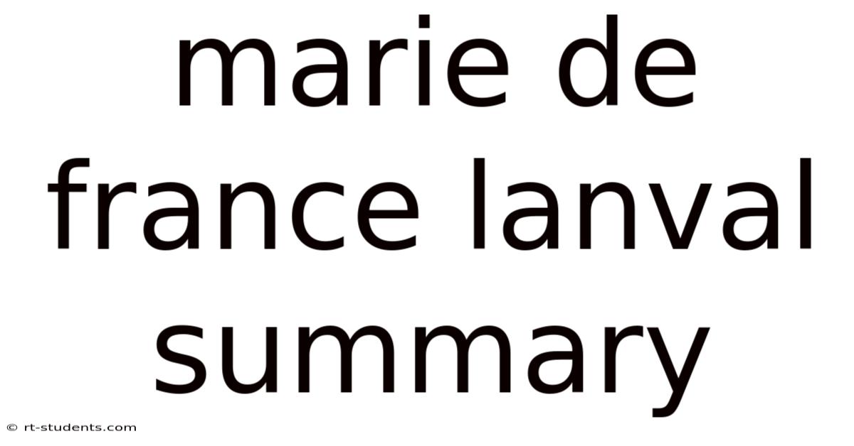Marie De France Lanval Summary