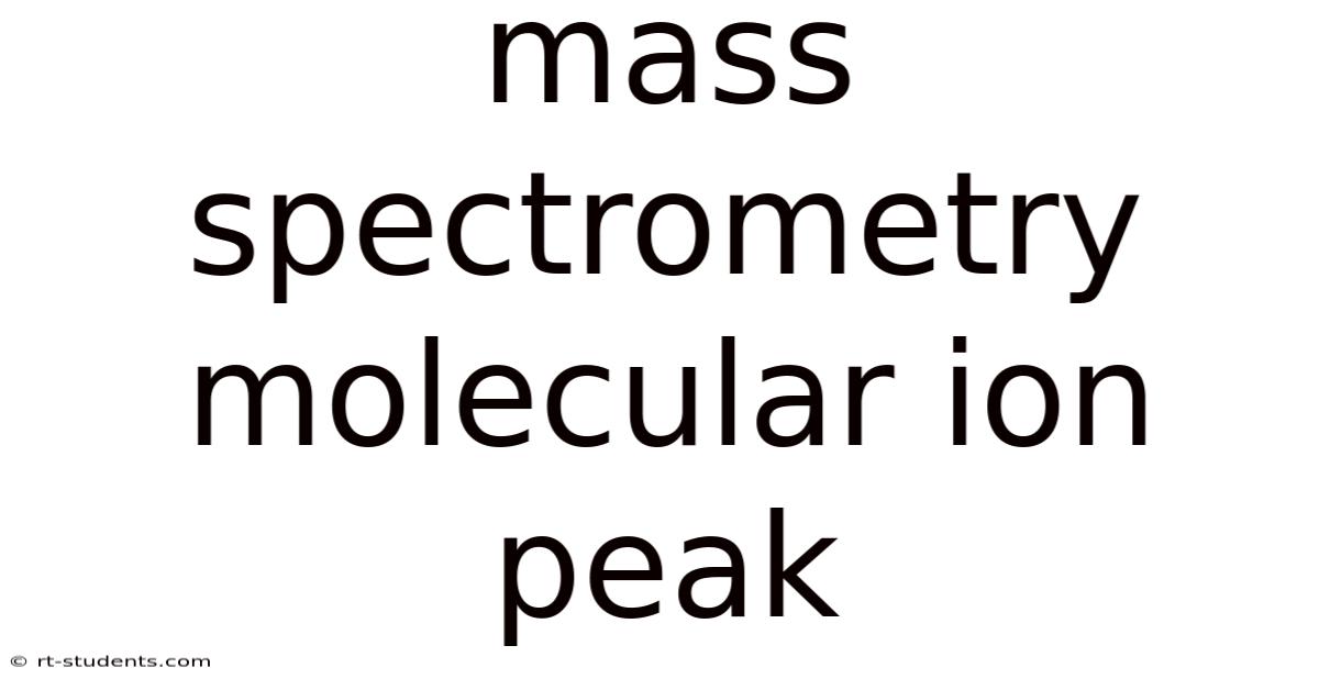 Mass Spectrometry Molecular Ion Peak