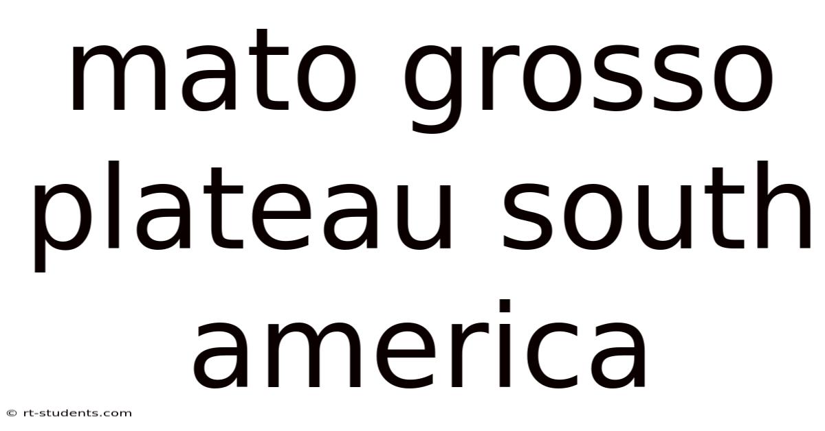 Mato Grosso Plateau South America