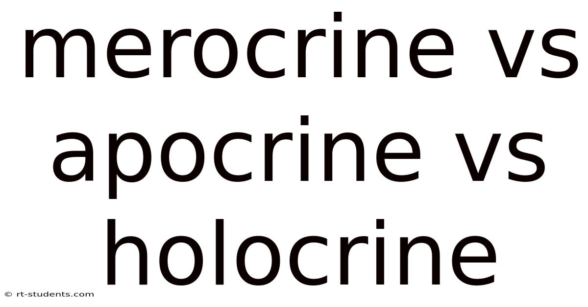 Merocrine Vs Apocrine Vs Holocrine