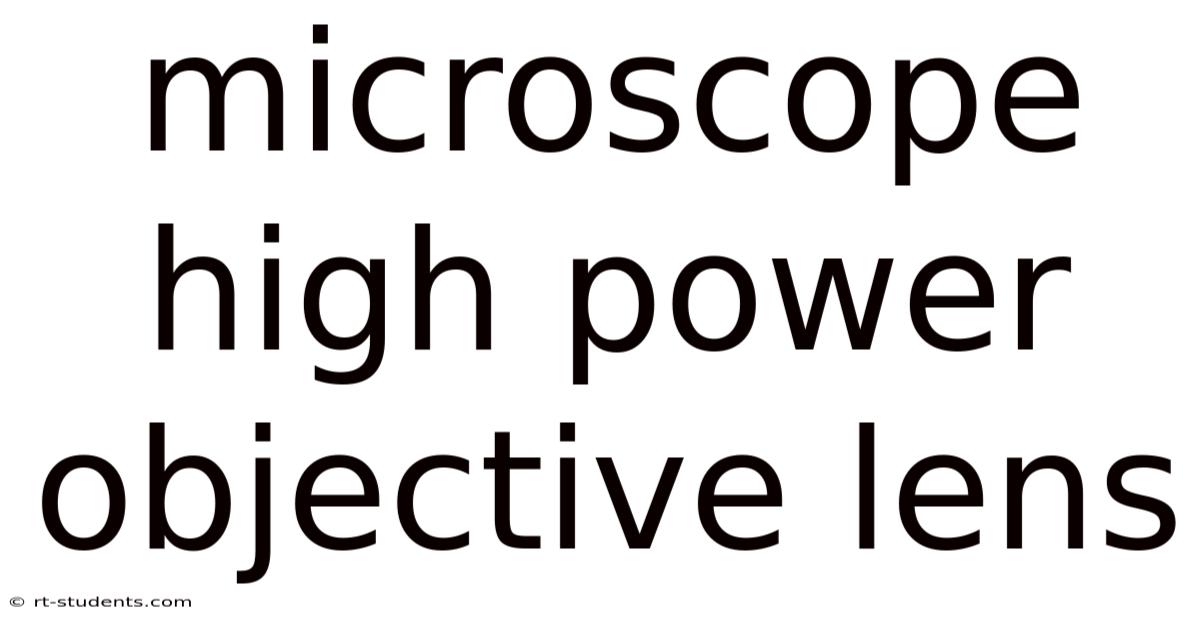 Microscope High Power Objective Lens