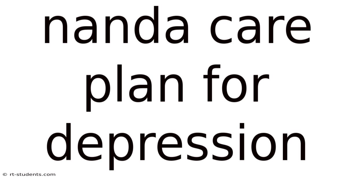 Nanda Care Plan For Depression