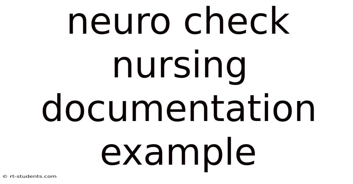 Neuro Check Nursing Documentation Example