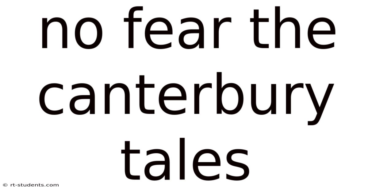 No Fear The Canterbury Tales