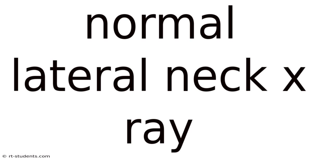 Normal Lateral Neck X Ray