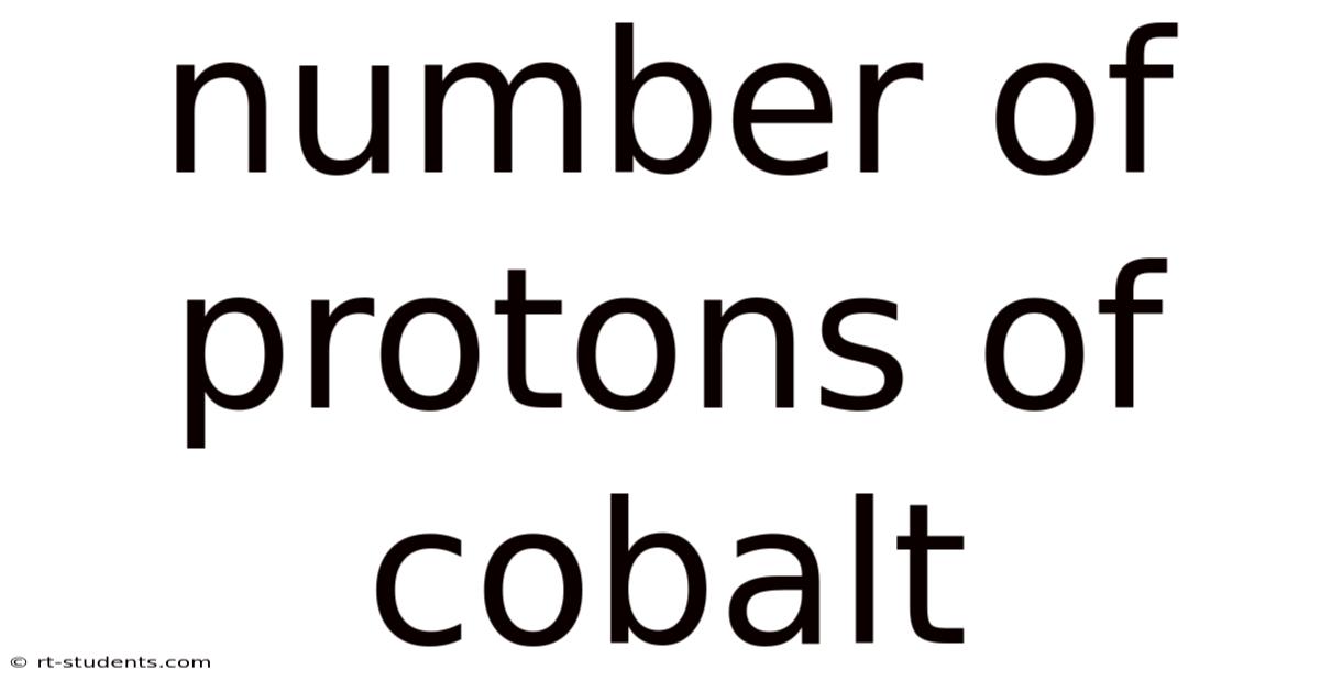 Number Of Protons Of Cobalt