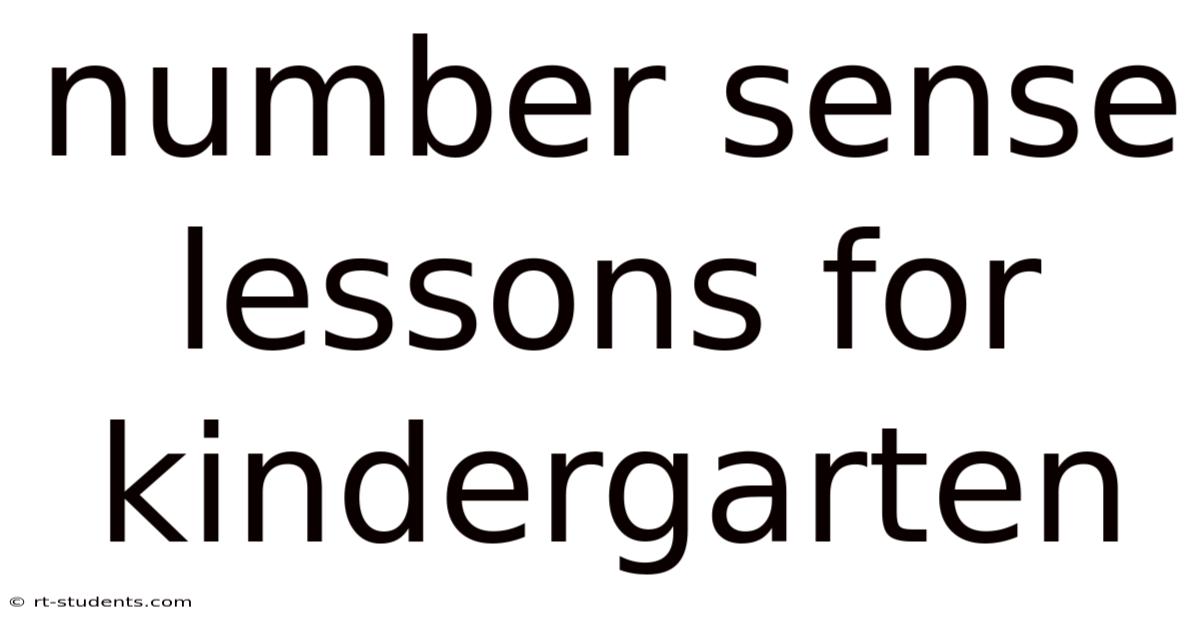 Number Sense Lessons For Kindergarten