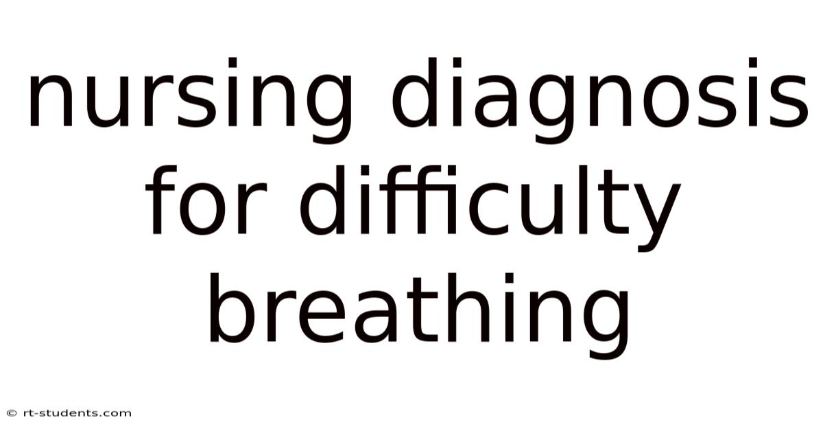 Nursing Diagnosis For Difficulty Breathing