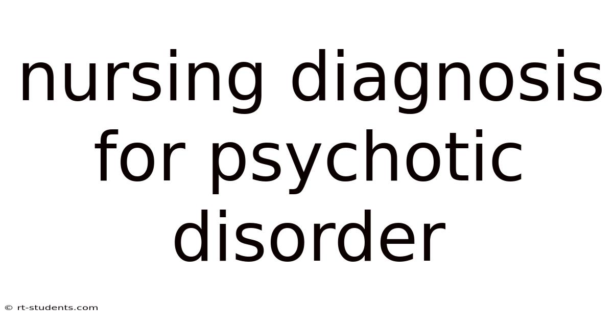 Nursing Diagnosis For Psychotic Disorder
