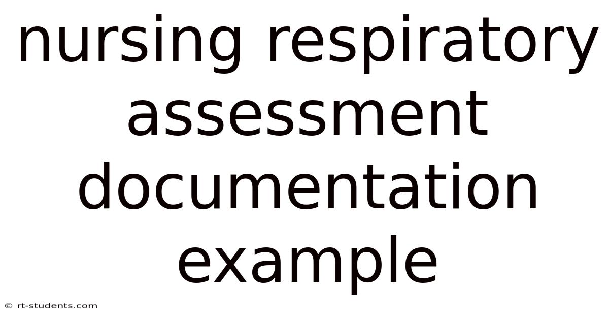 Nursing Respiratory Assessment Documentation Example