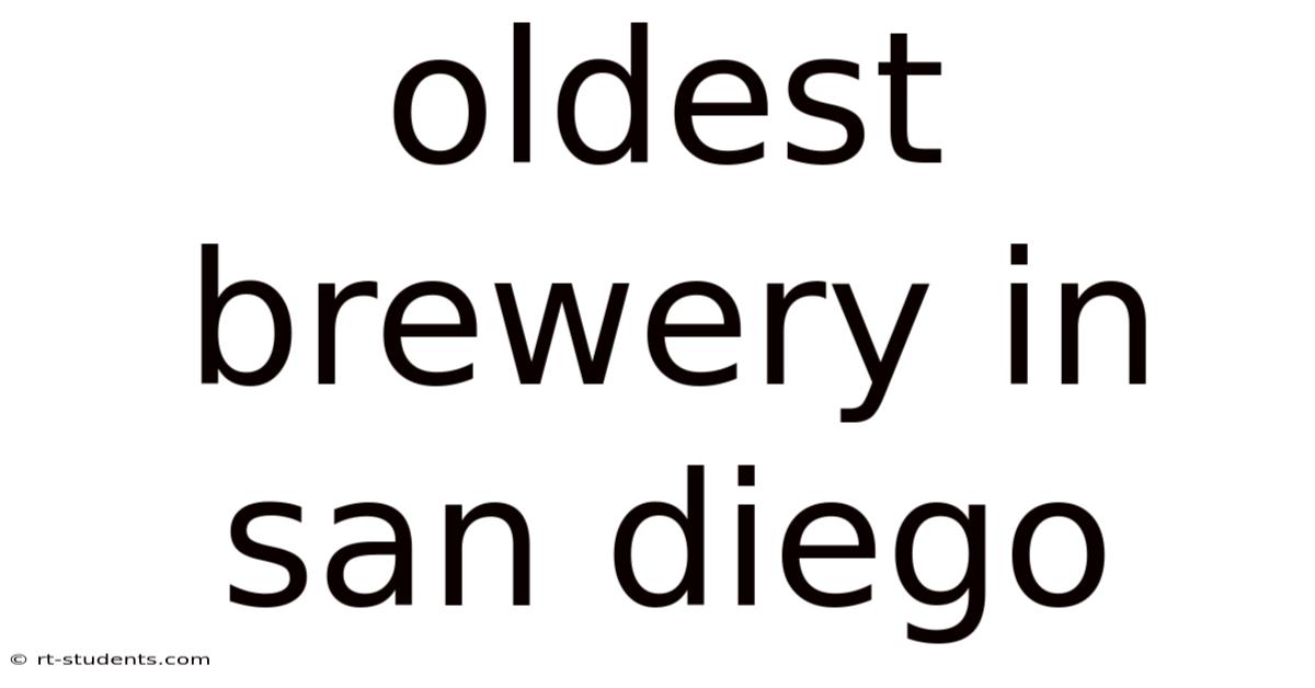 Oldest Brewery In San Diego