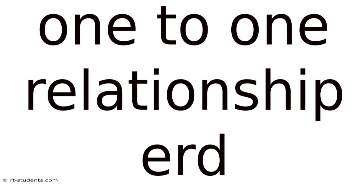 One To One Relationship Erd