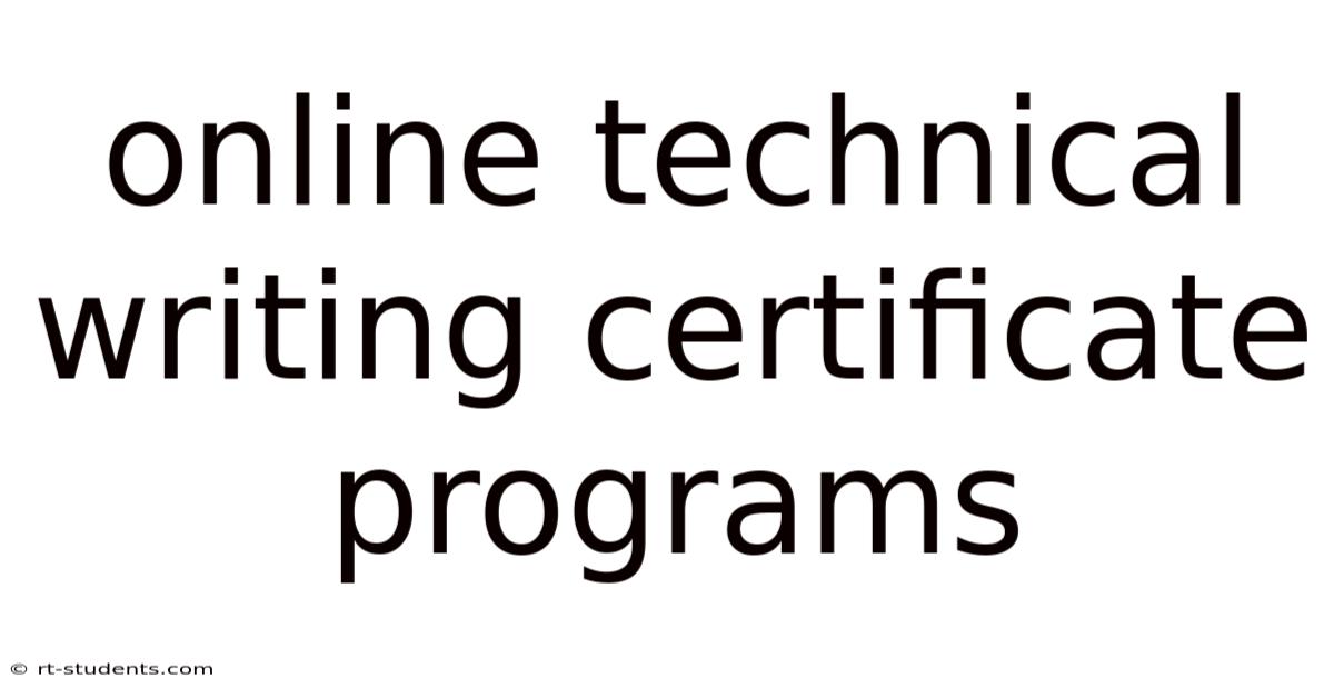 Online Technical Writing Certificate Programs