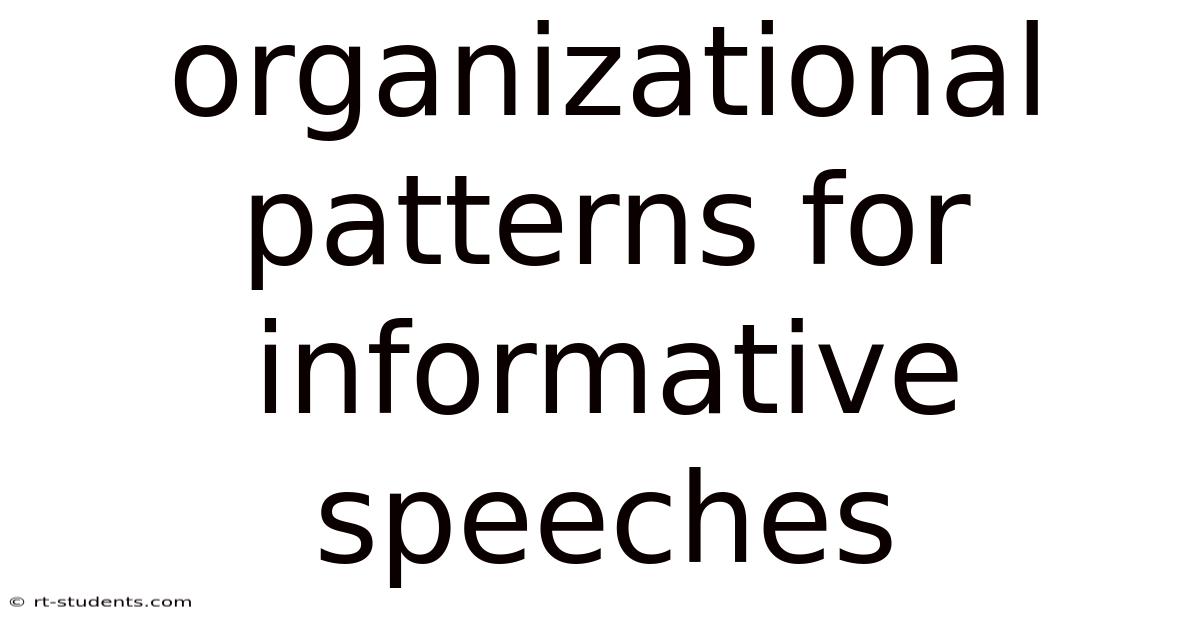 Organizational Patterns For Informative Speeches