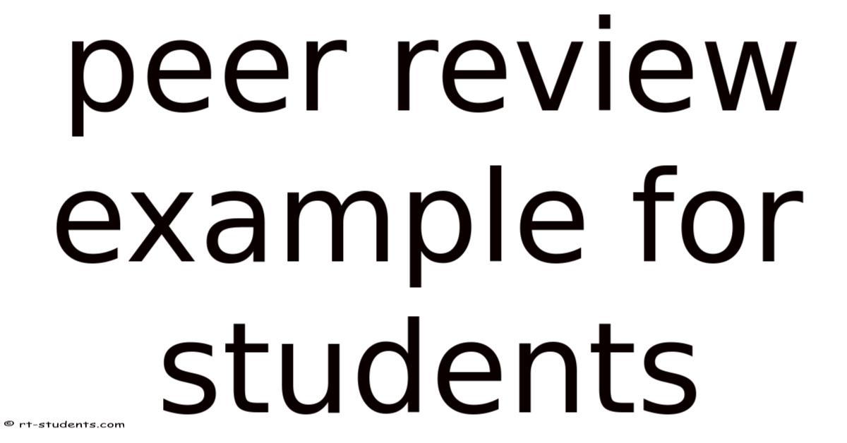 Peerview Example Peer Review Example For Students