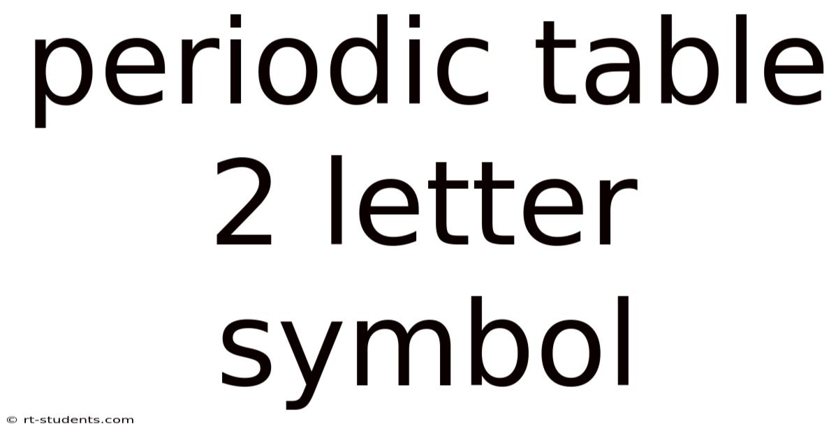 Periodic Table 2 Letter Symbol