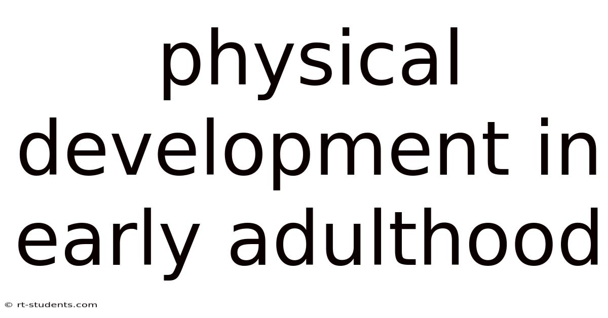 Physical Development In Early Adulthood