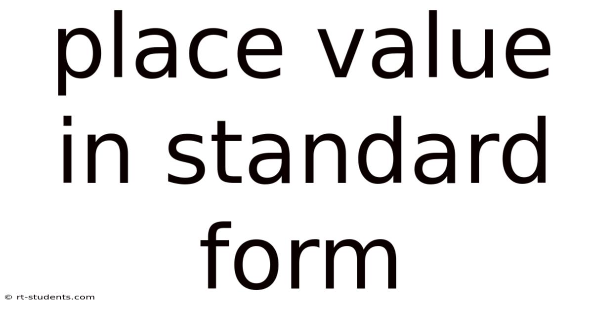 Place Value In Standard Form