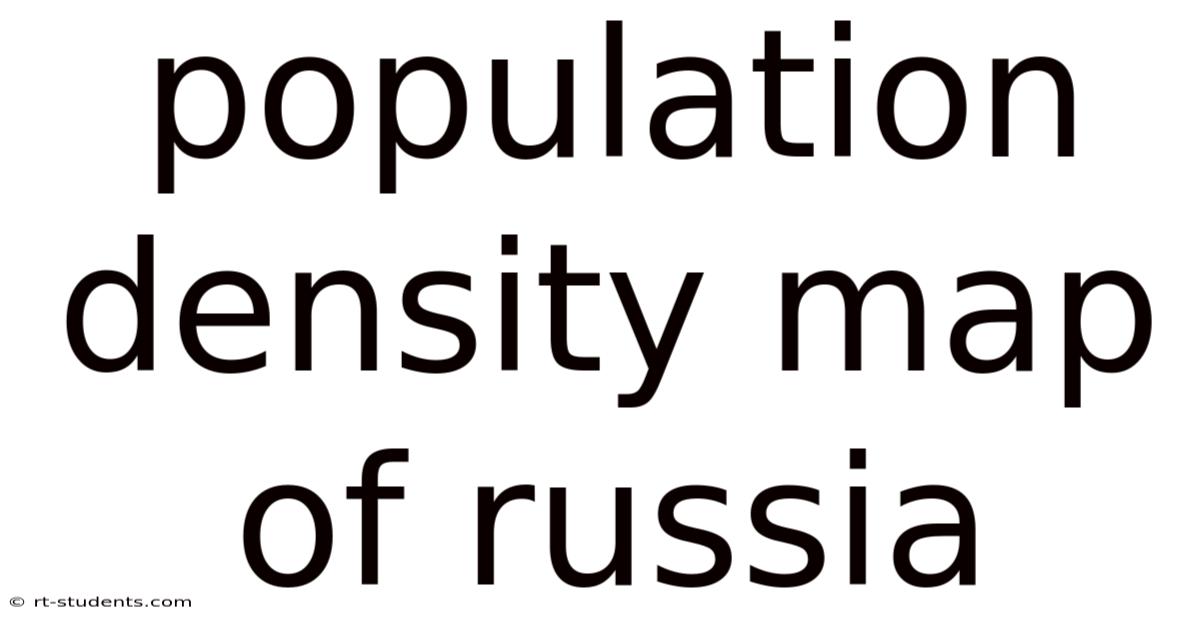 Population Density Map Of Russia