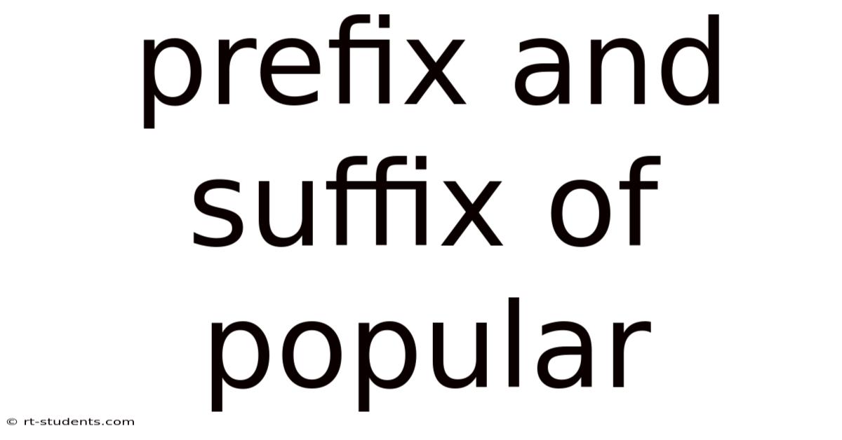 Prefix And Suffix Of Popular